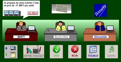 Simulation du Bureau des Ventes, Cartel Euros 3000, jeu de simulation d'une entreprise