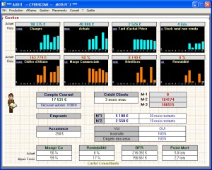 Simulation de l'Audit dans Cartel Euro 3000, jeu de management d'une entreprise